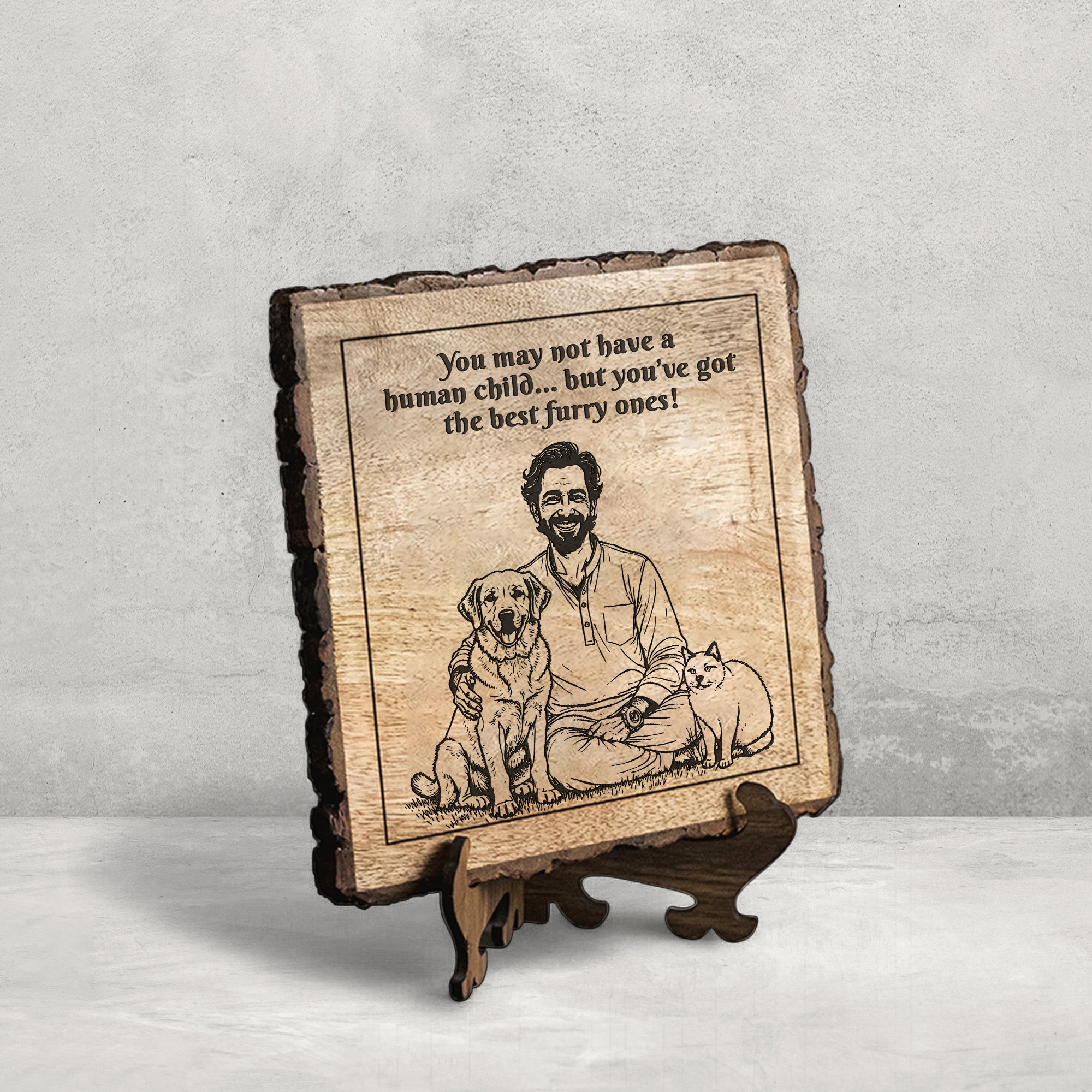 Handcrafted Mango Wood Personalized plaque - Father's day Gift