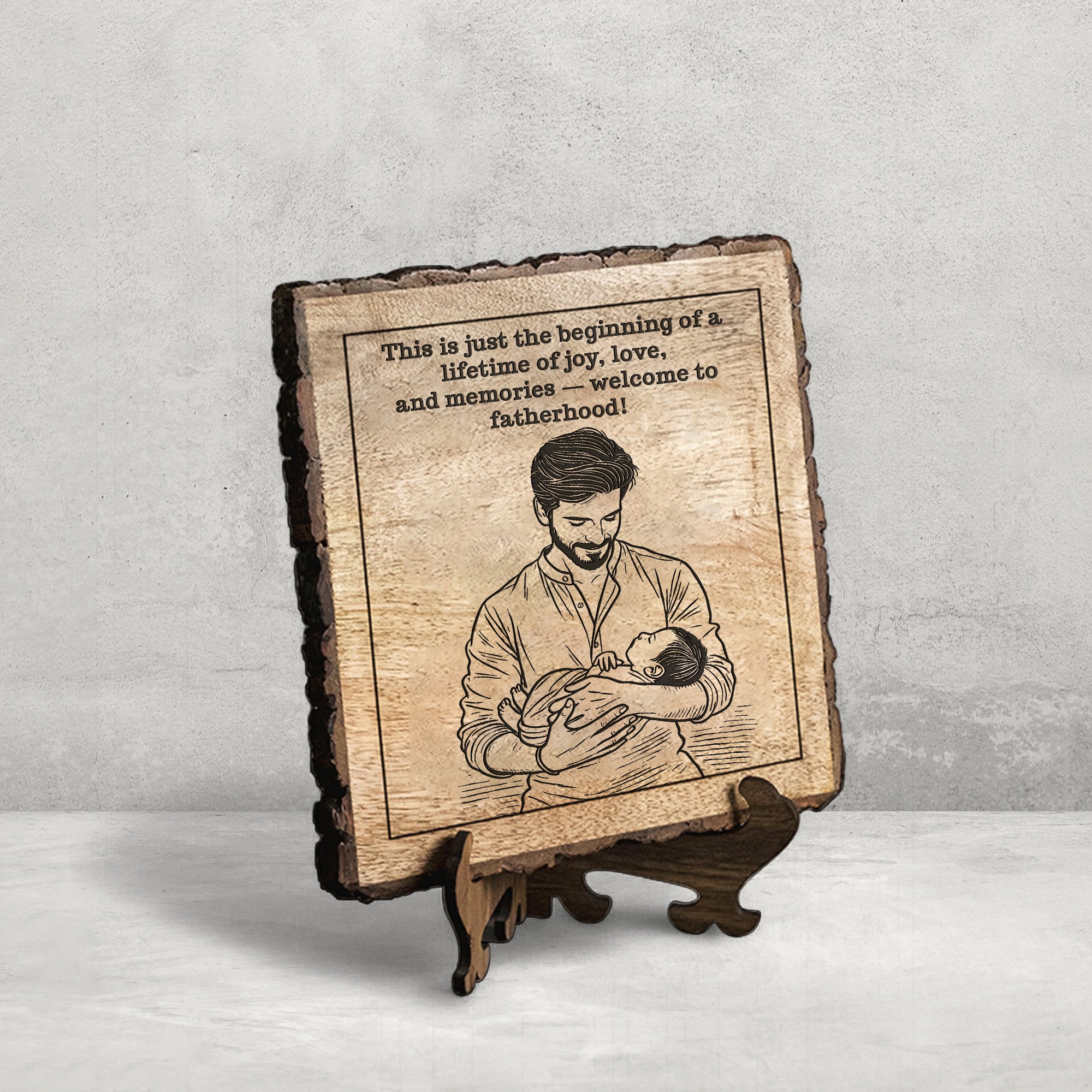 Handcrafted Mango Wood Personalized plaque - Father's day Gift