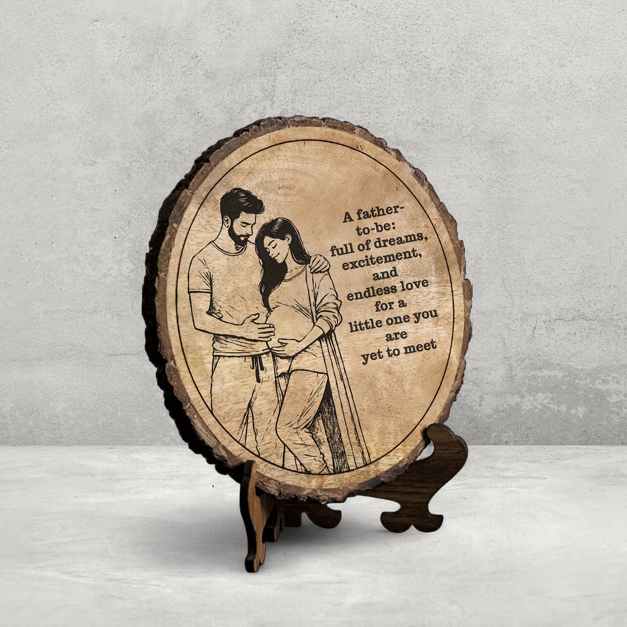 Handcrafted Mango Wood Personalized plaque - Father's day Gift