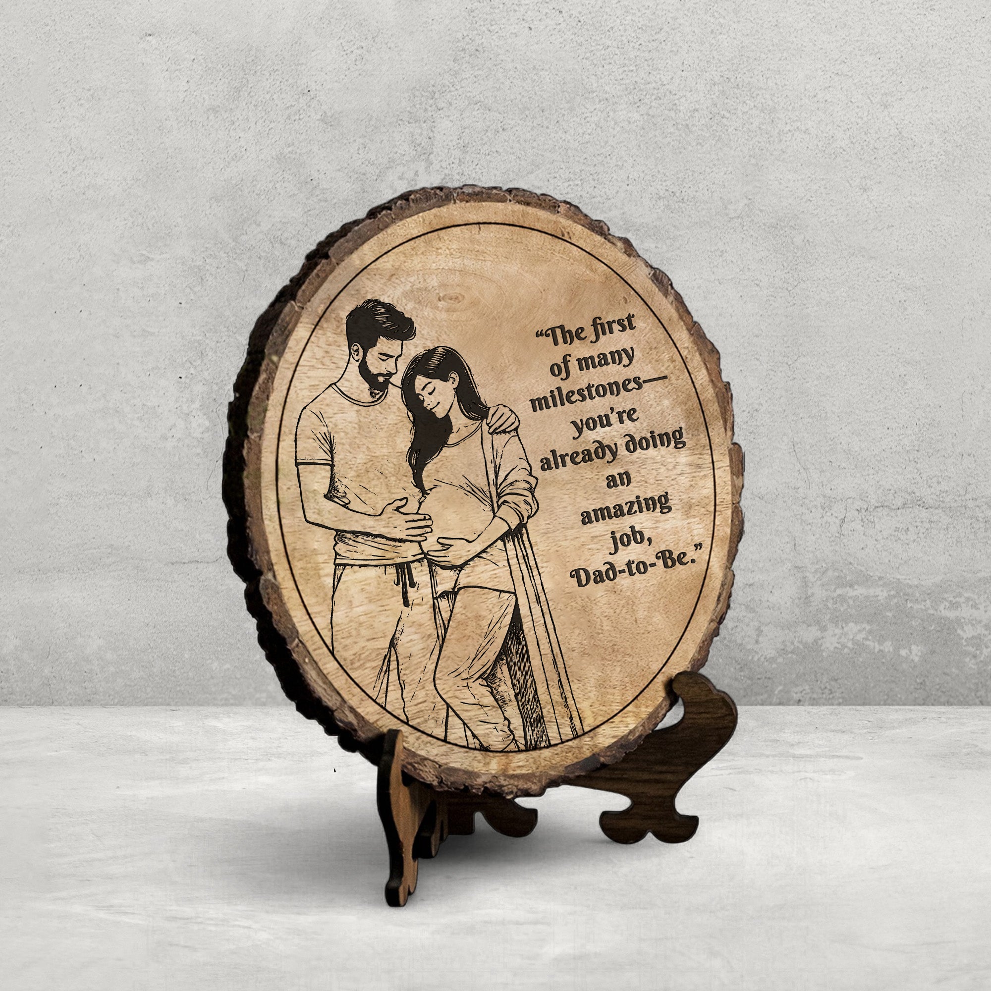 Handcrafted Mango Wood Personalized plaque - Father's day Gift