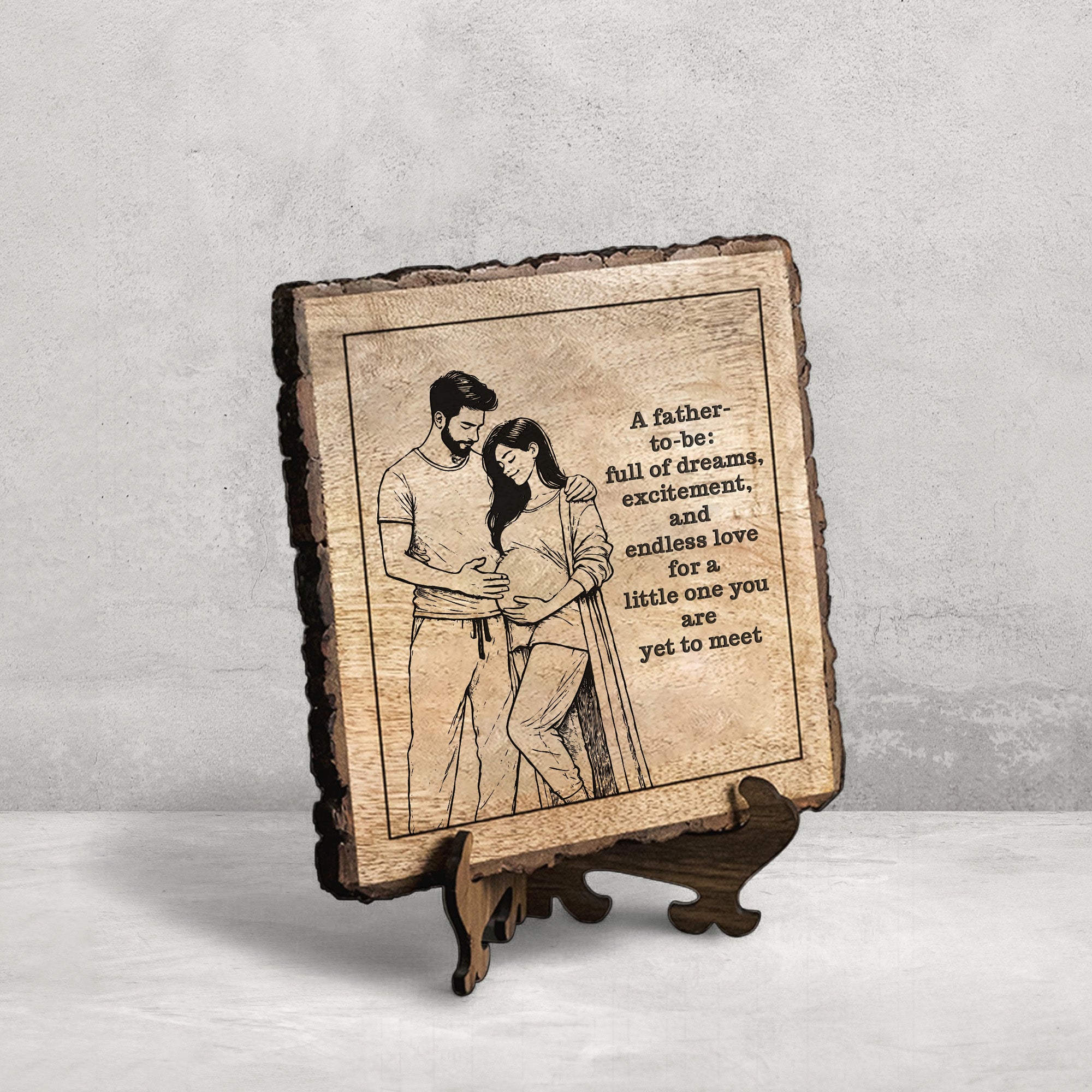 Handcrafted Mango Wood Personalized plaque - Father's day Gift