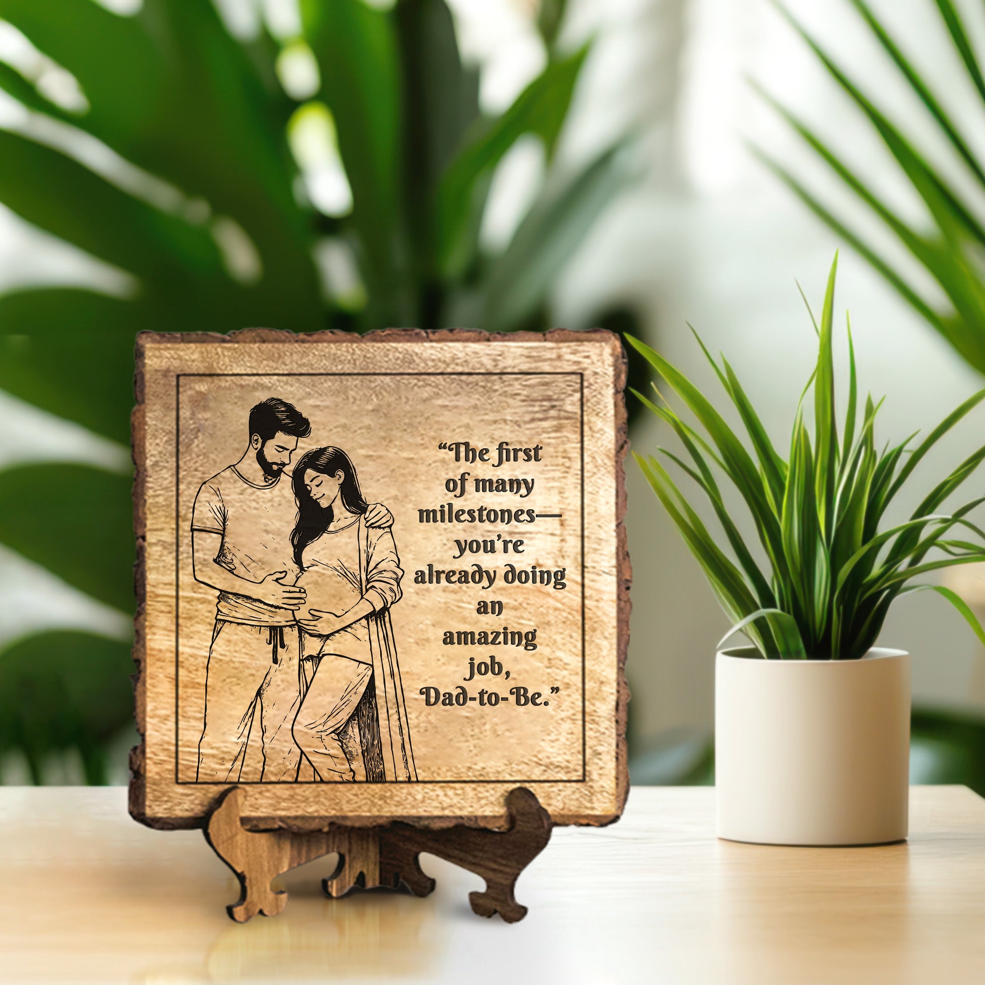 Handcrafted Mango Wood Personalized plaque - Father's day Gift