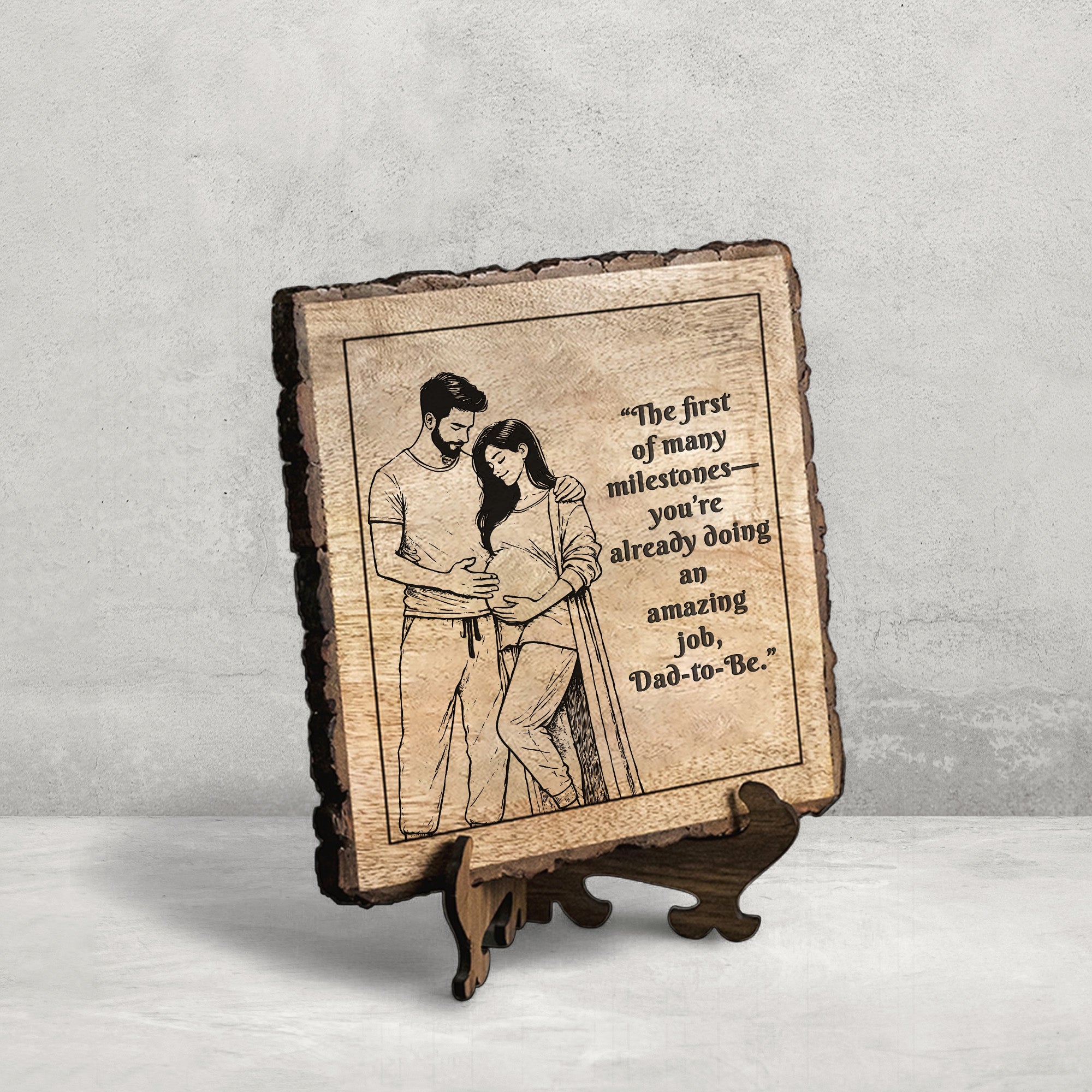 Handcrafted Mango Wood Personalized plaque - Father's day Gift