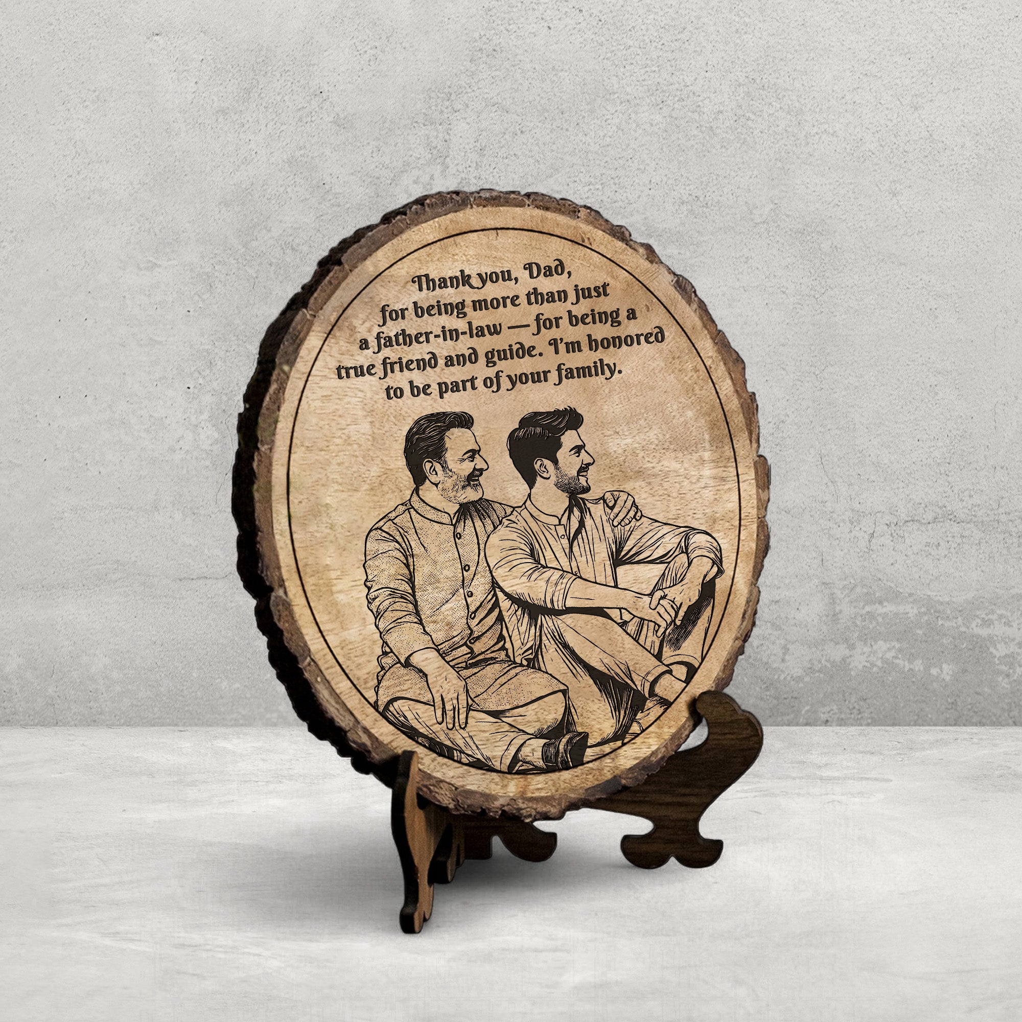 Handcrafted Mango Wood Personalized plaque - Father's day Gift