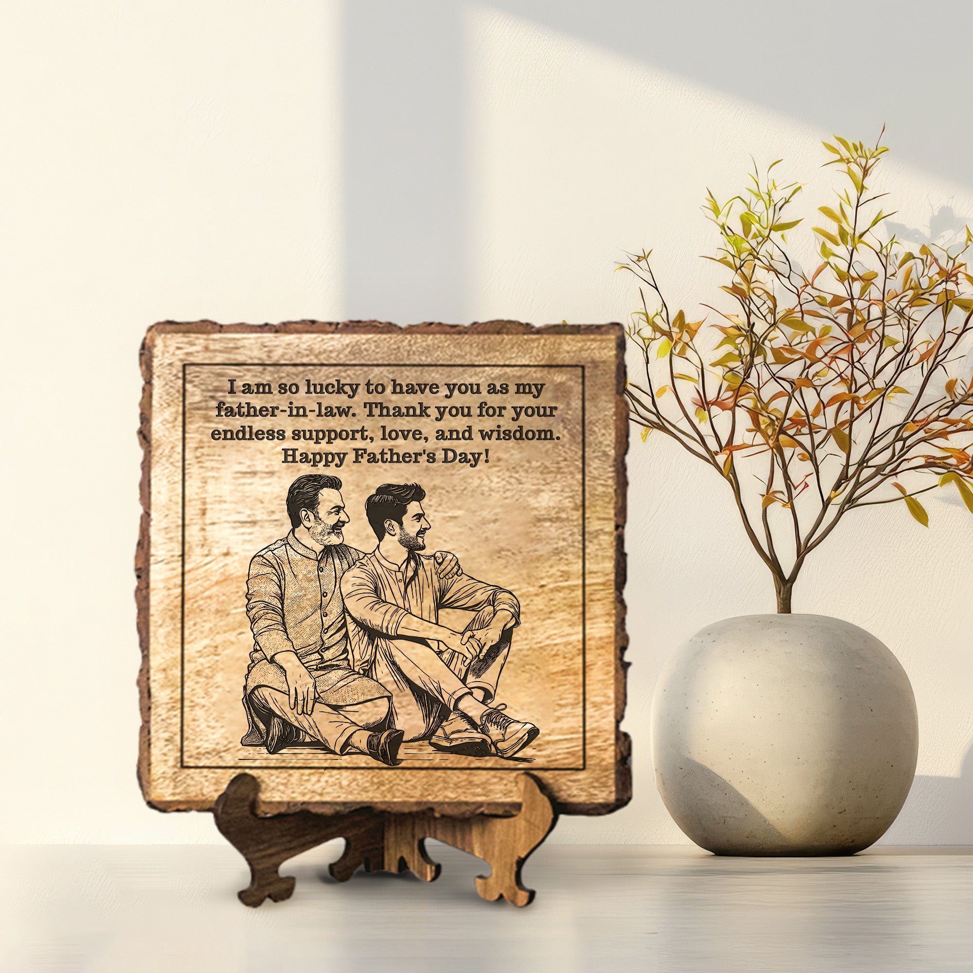 Handcrafted Mango Wood Personalized plaque - Father's day Gift