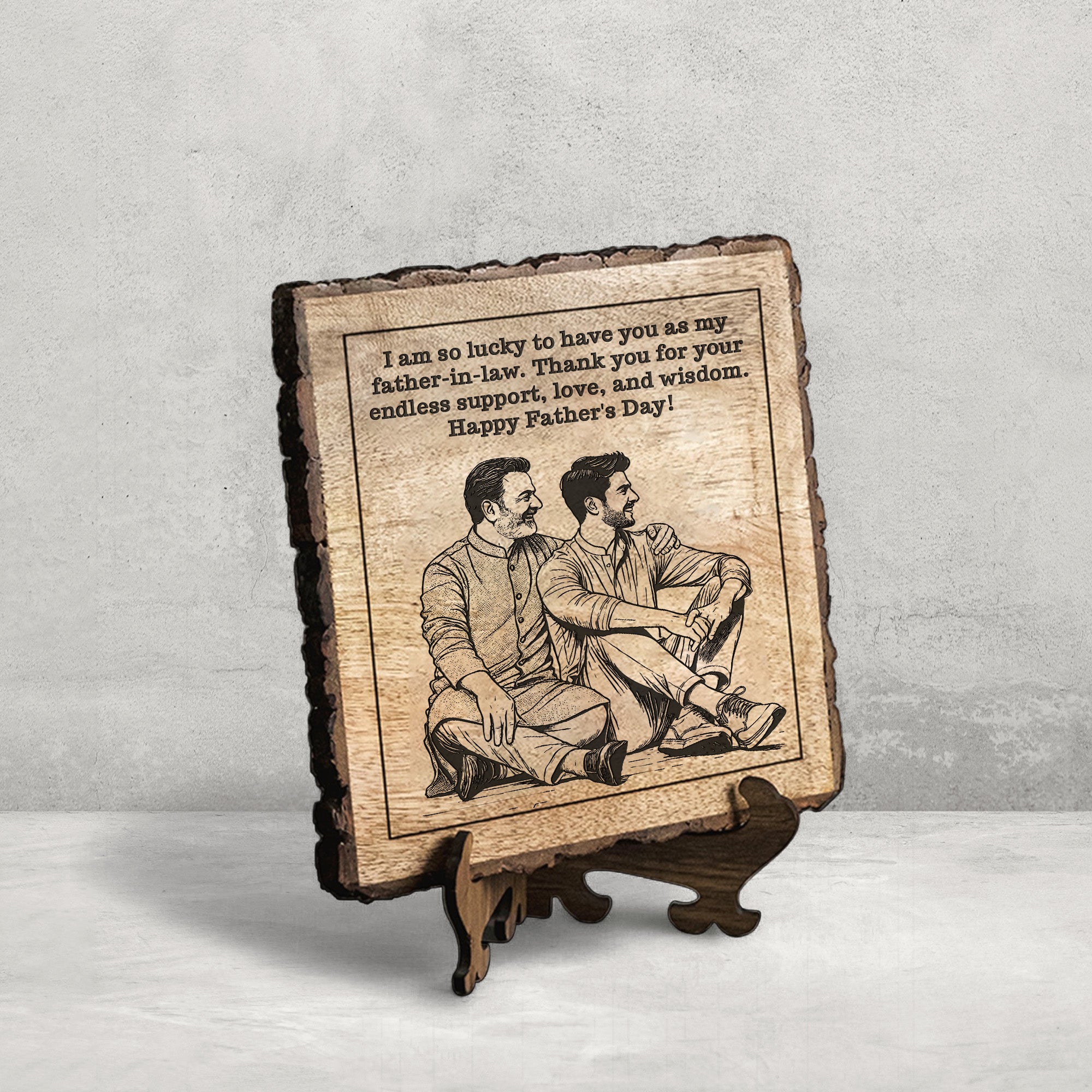 Handcrafted Mango Wood Personalized plaque - Father's day Gift