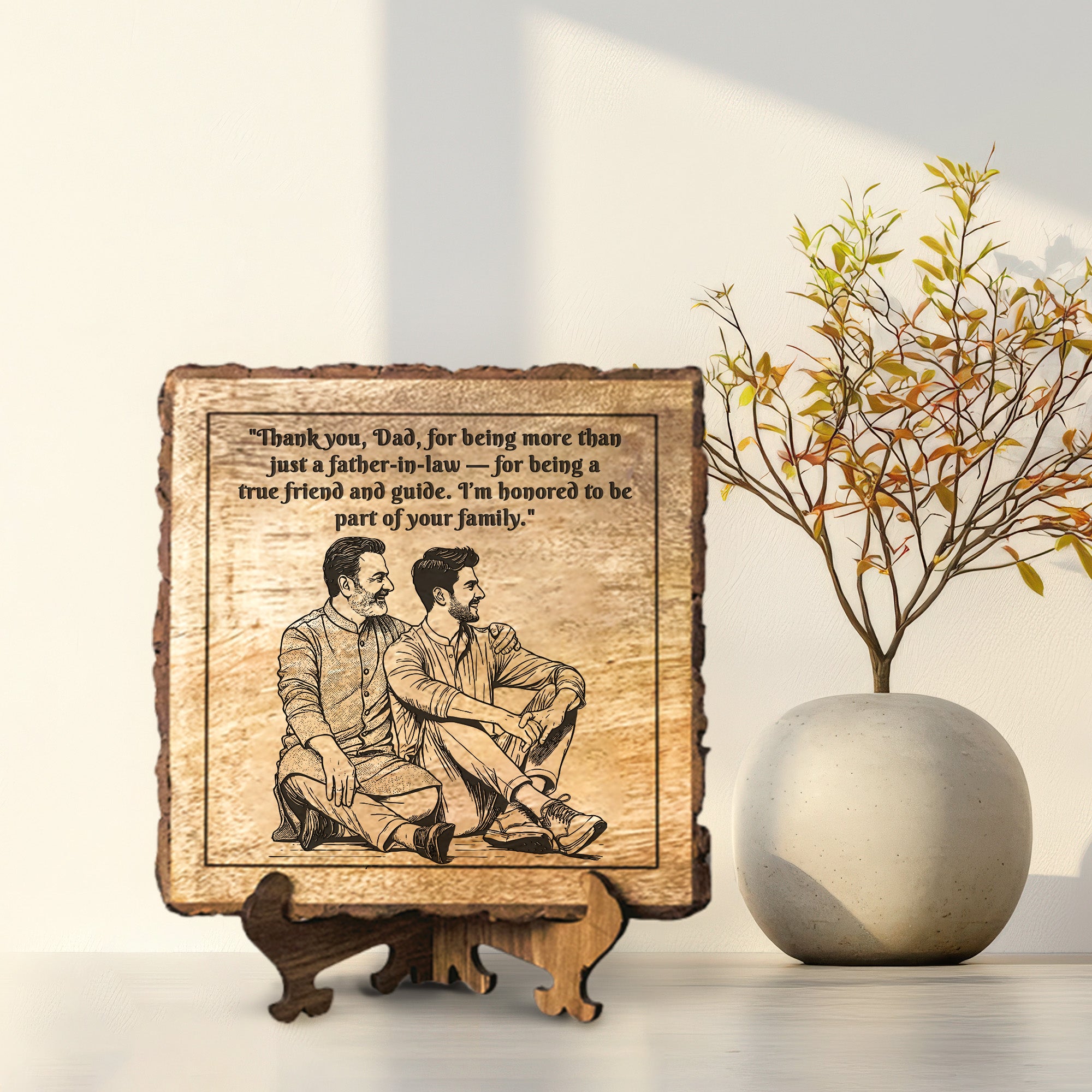 Handcrafted Mango Wood Personalized plaque - Father's day Gift