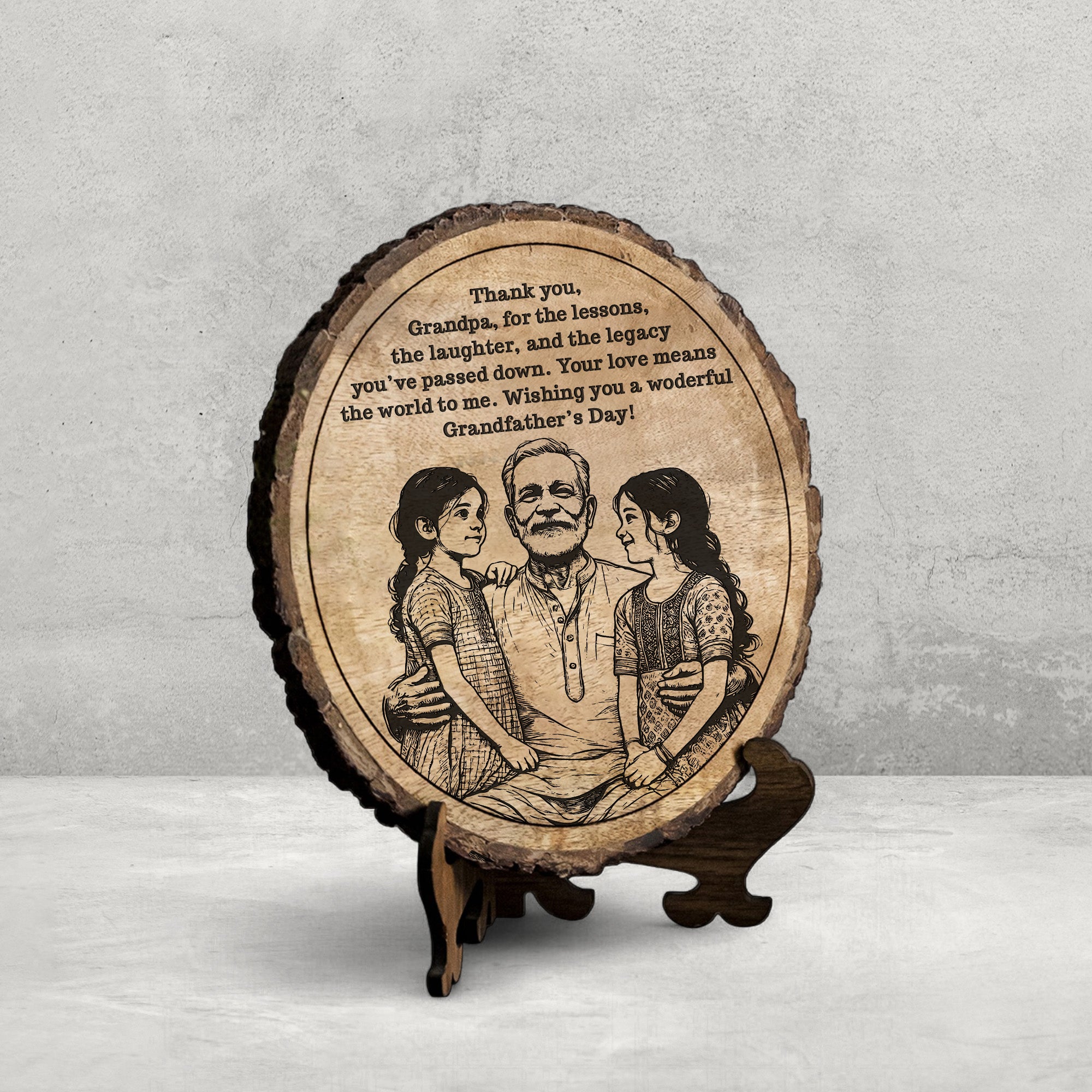 Handcrafted Mango Wood Personalized plaque - Father's day Gift
