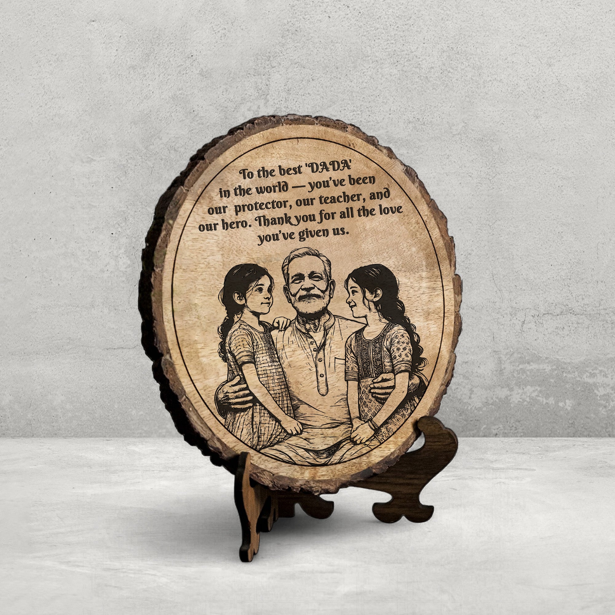 Handcrafted Mango Wood Personalized plaque - Father's day Gift