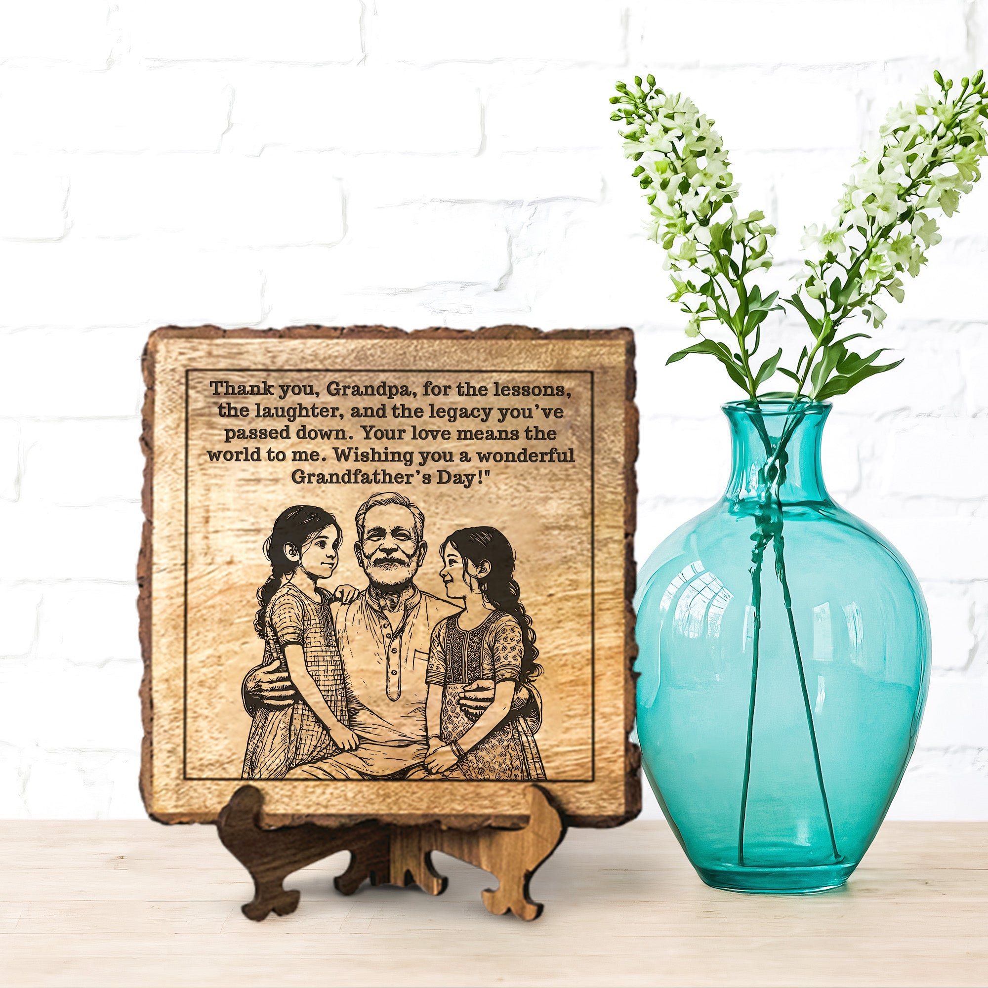 Handcrafted Mango Wood Personalized plaque - Father's day Gift