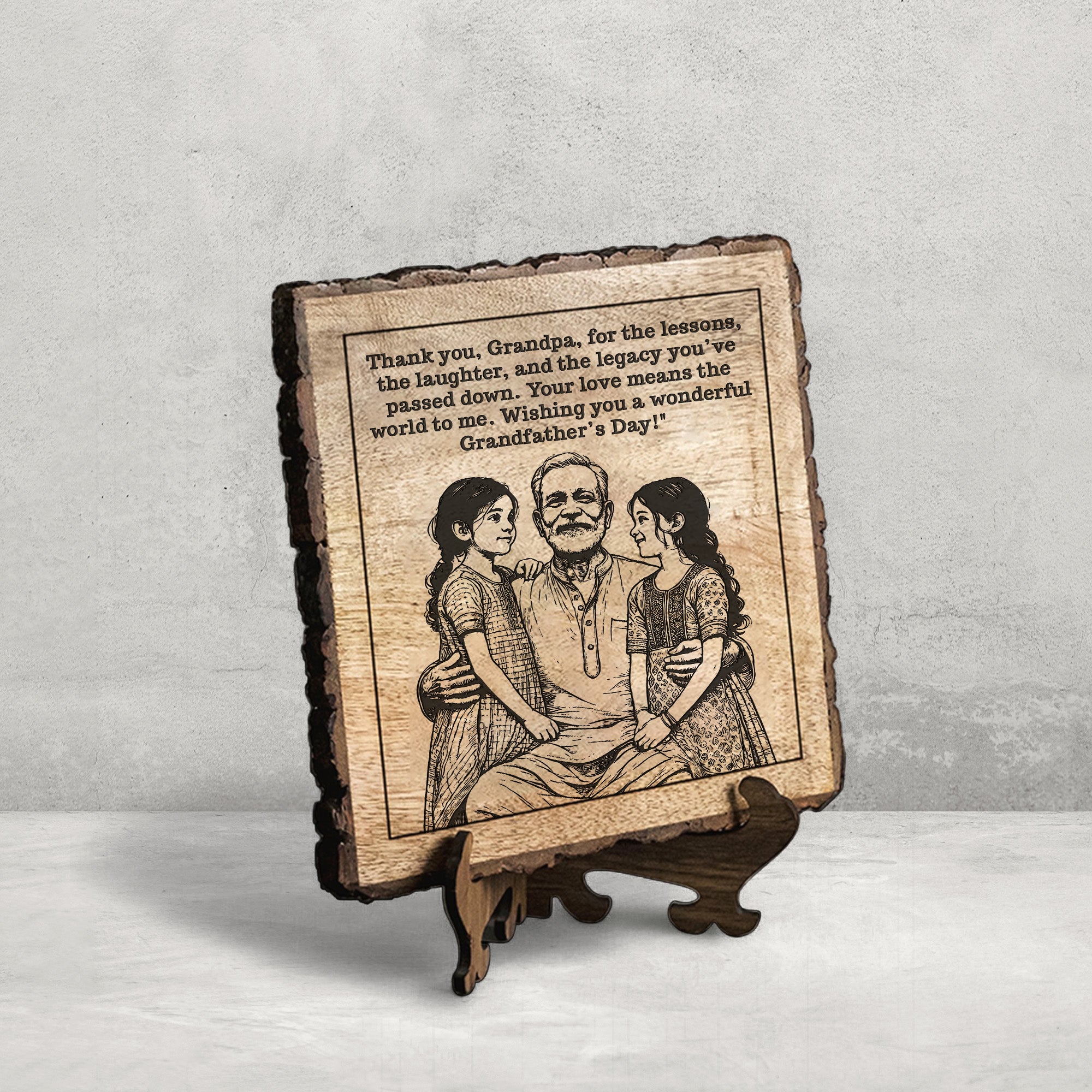 Handcrafted Mango Wood Personalized plaque - Father's day Gift
