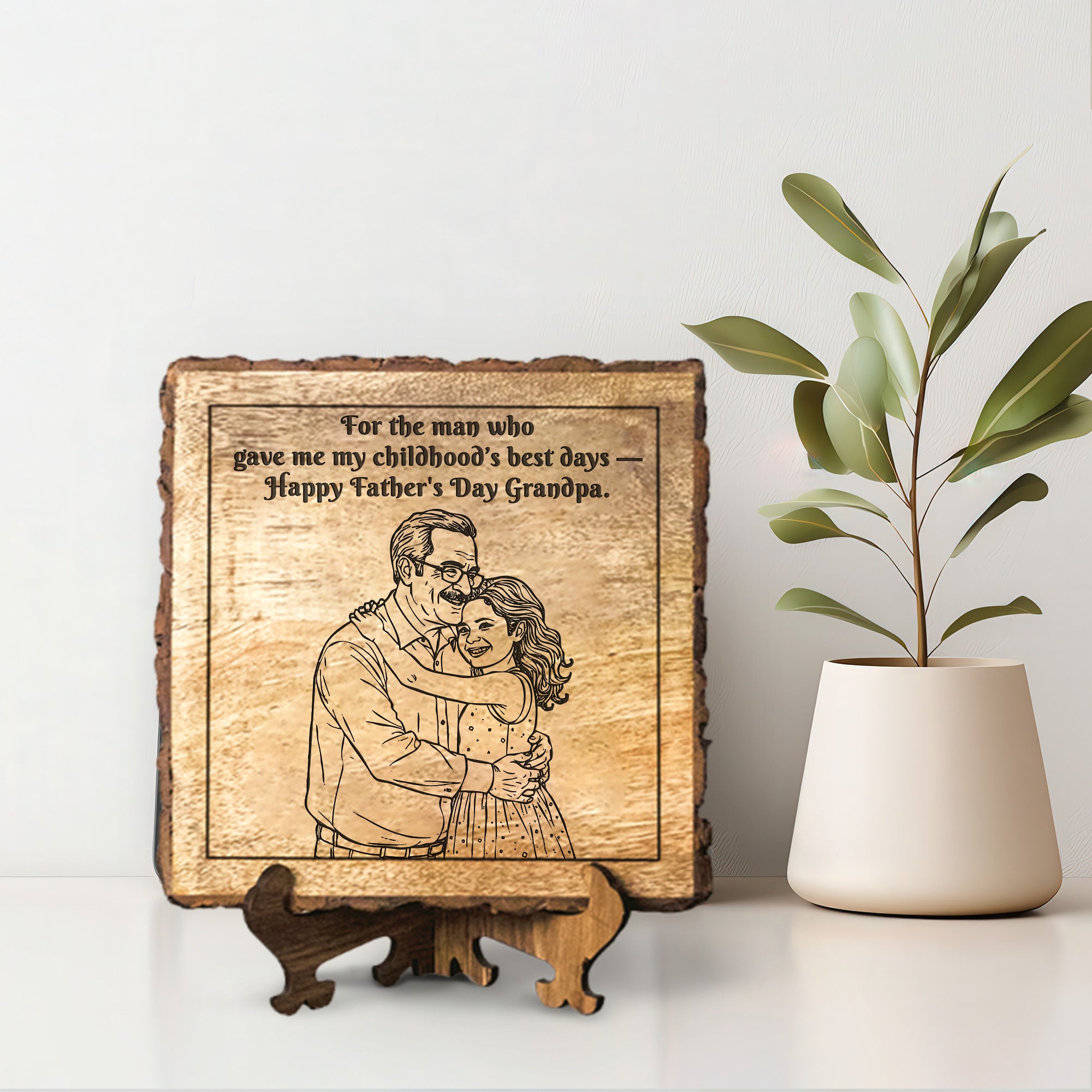 Handcrafted Mango Wood Personalized plaque - Father's day Gift