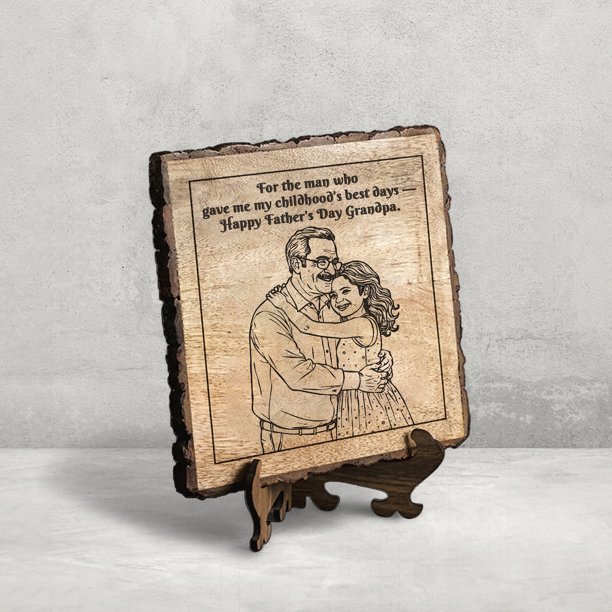 Handcrafted Mango Wood Personalized plaque - Father's day Gift