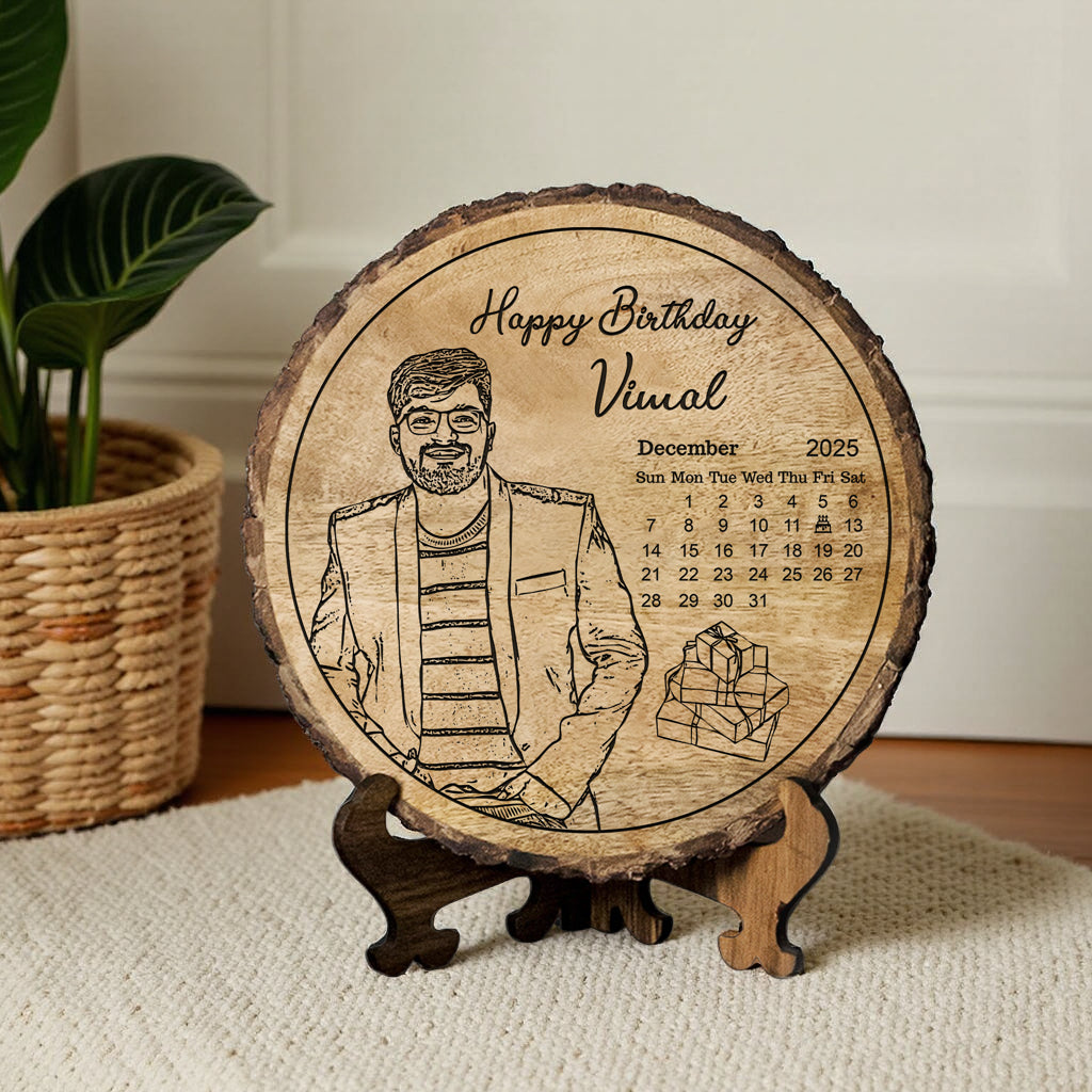 Customized Birthday Gift Plaque for Dad - Mango Wood 8x8 Inch
