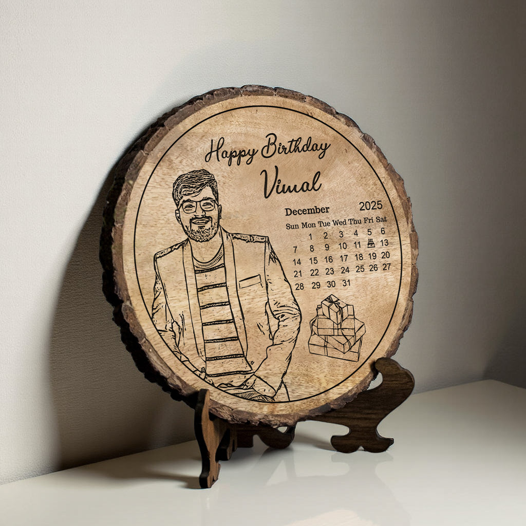 Customized Birthday Gift Plaque for Dad - Mango Wood 8x8 Inch