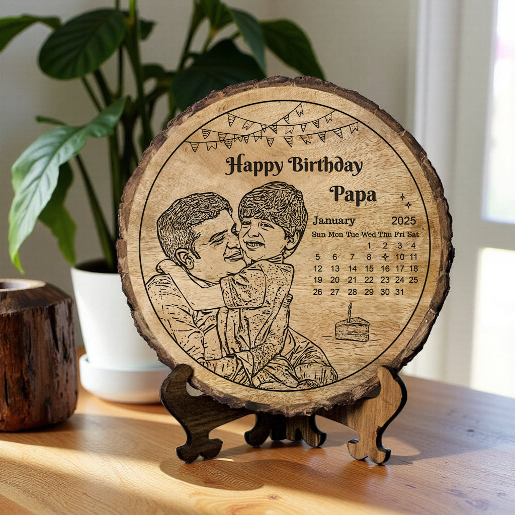 Customized Birthday Gift Plaque for Dad - Mango Wood 8x8 Inch