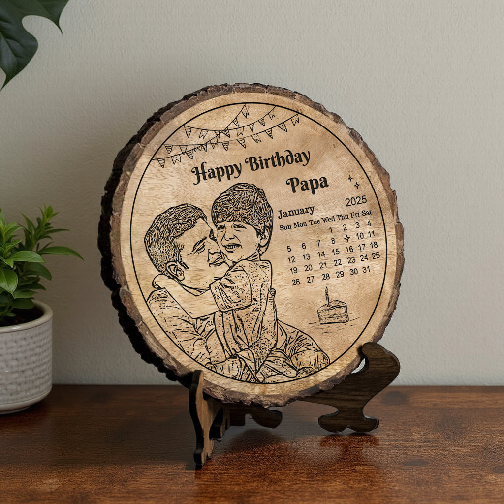 Customized Birthday Gift Plaque for Dad - Mango Wood 8x8 Inch