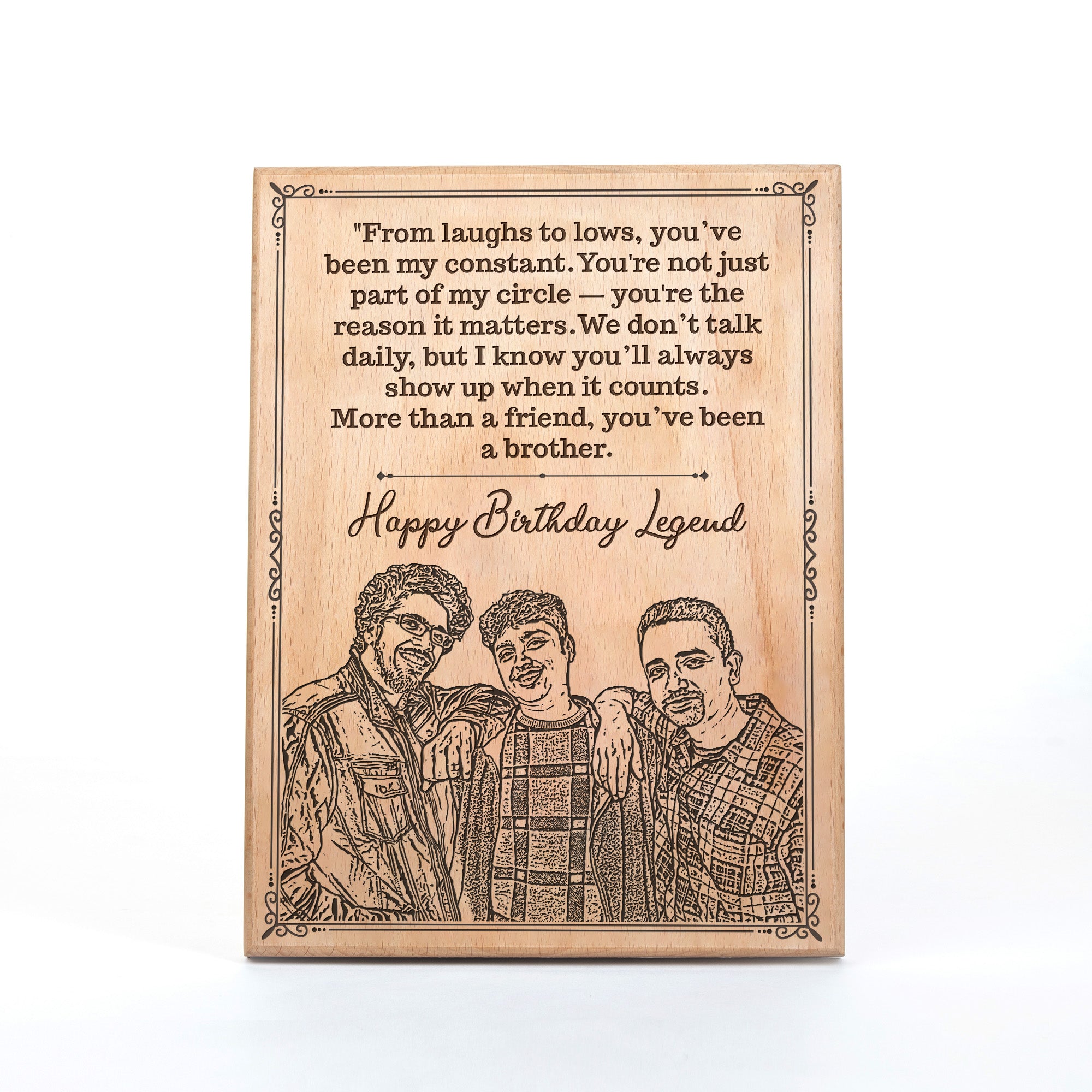 Customized Birthday Gift Plaque for Friend - Steam beech Wood 9X12 Inch