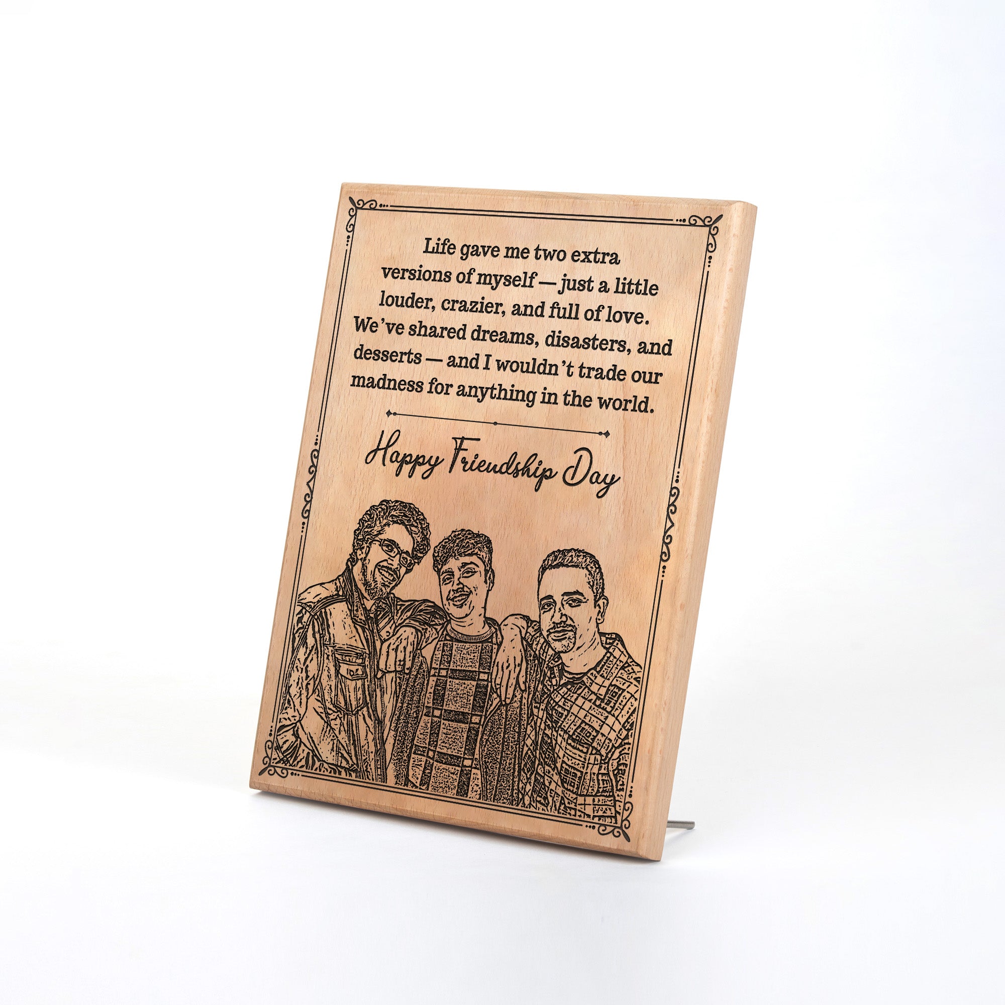Handcrafted Mango Wood Personalized plaque- Friendship Day  Gift  7X9