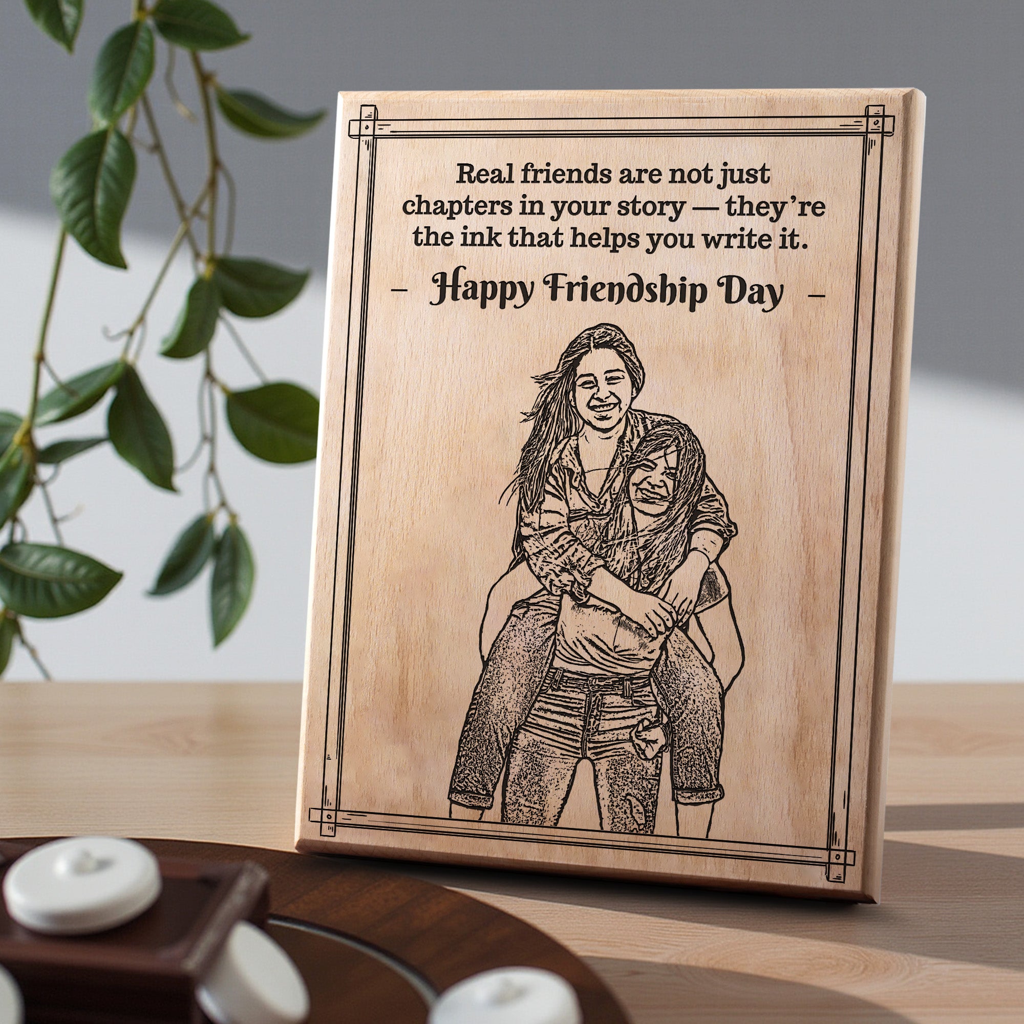 Handcrafted Mango Wood Personalized plaque- Friendship Day  Gift  9 x 12