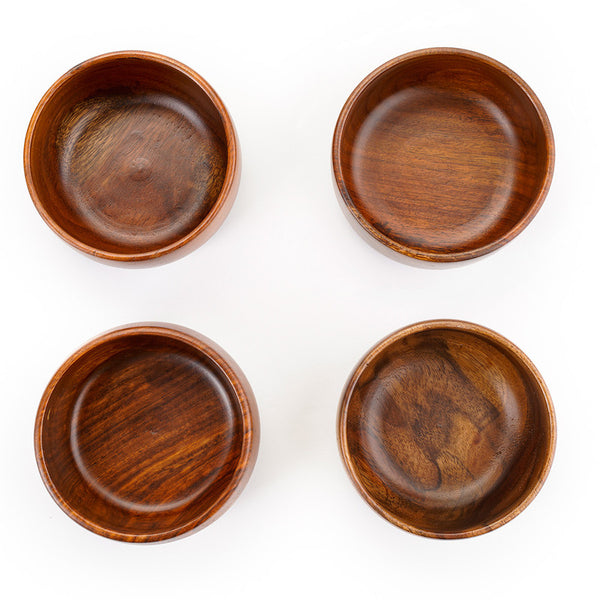 BARO WOODEN BOWLS-SMALL SET OF 4