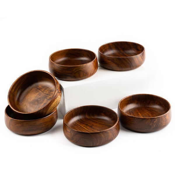 BARO WOODEN BOWLS - MEDIUM SET OF 6