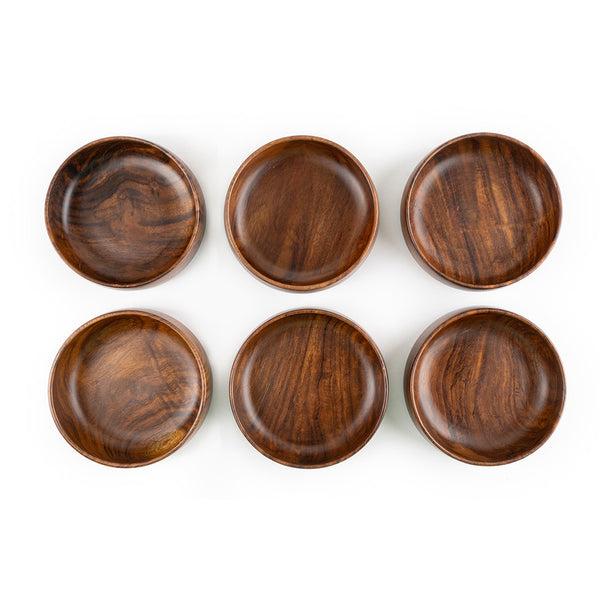 BARO WOODEN BOWLS - MEDIUM SET OF 6