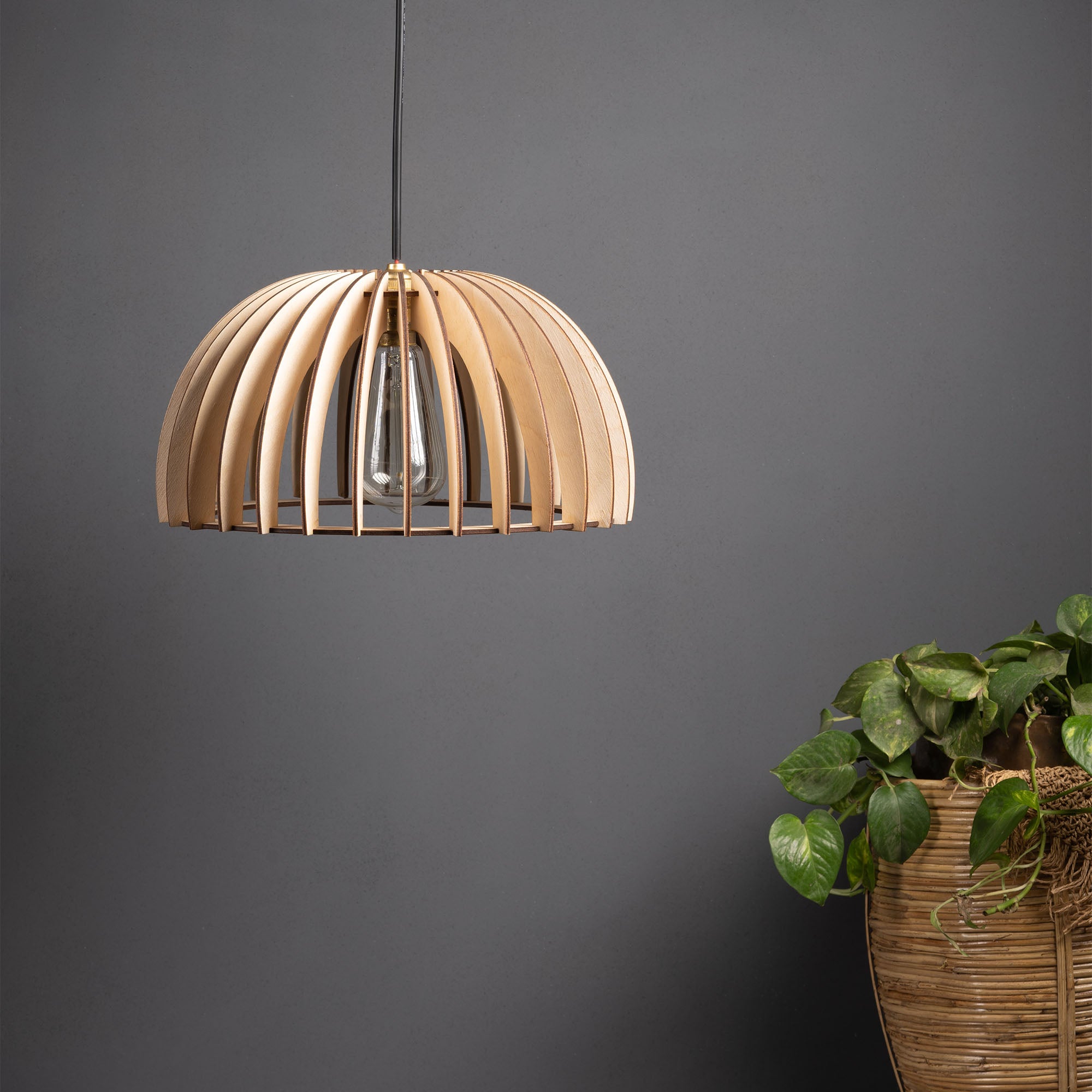 Bangu Birch Wood Ceiling Lamp