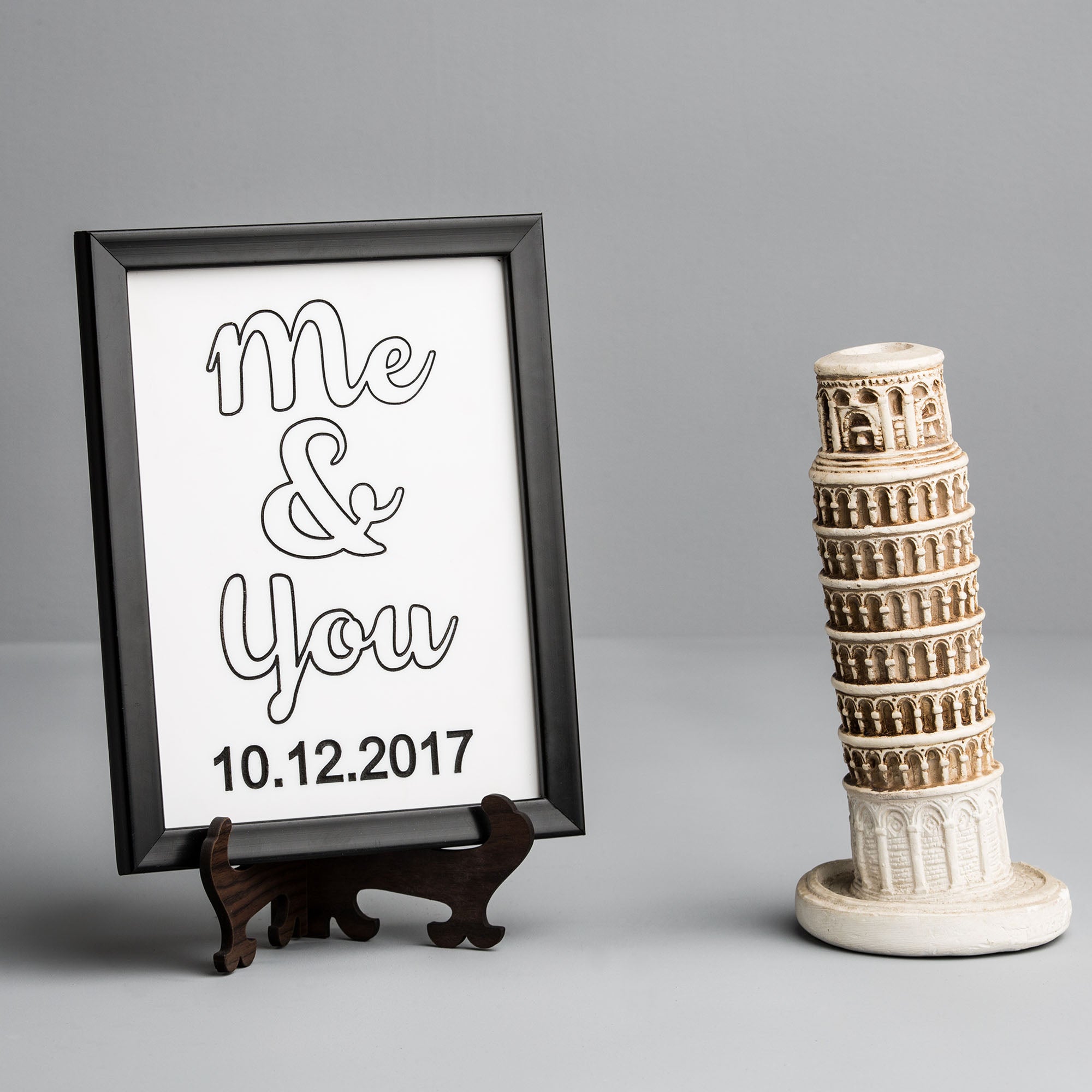 'Me and You' Marble plaque Black colour