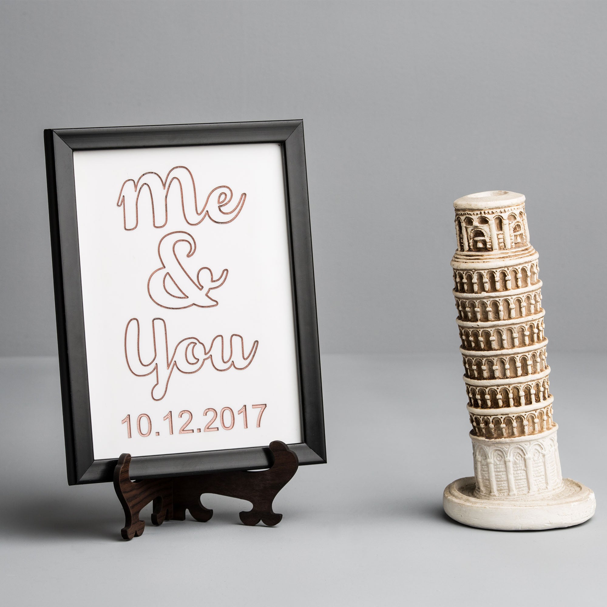 Me and You' Marble plaque Rose Gold colour