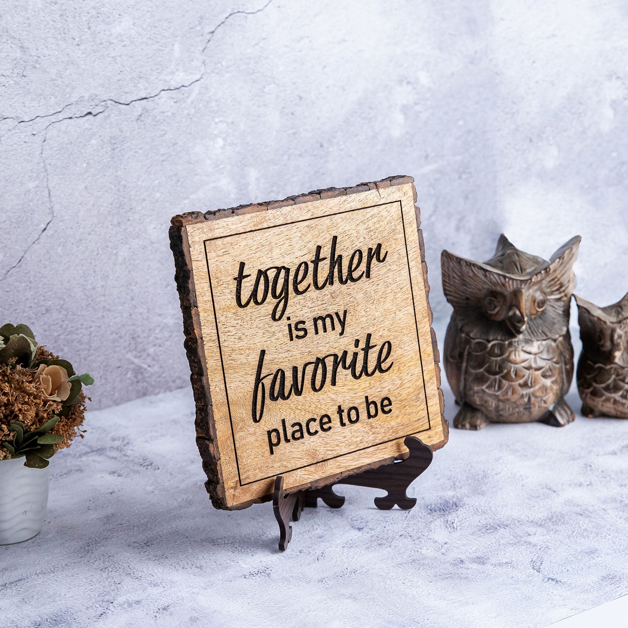 Together is my favourite ' Bark Edge Plaque