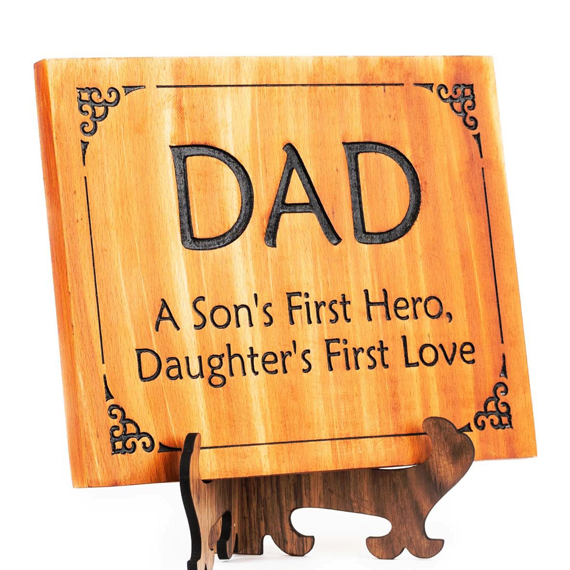Dad engraved plaque Teak colour