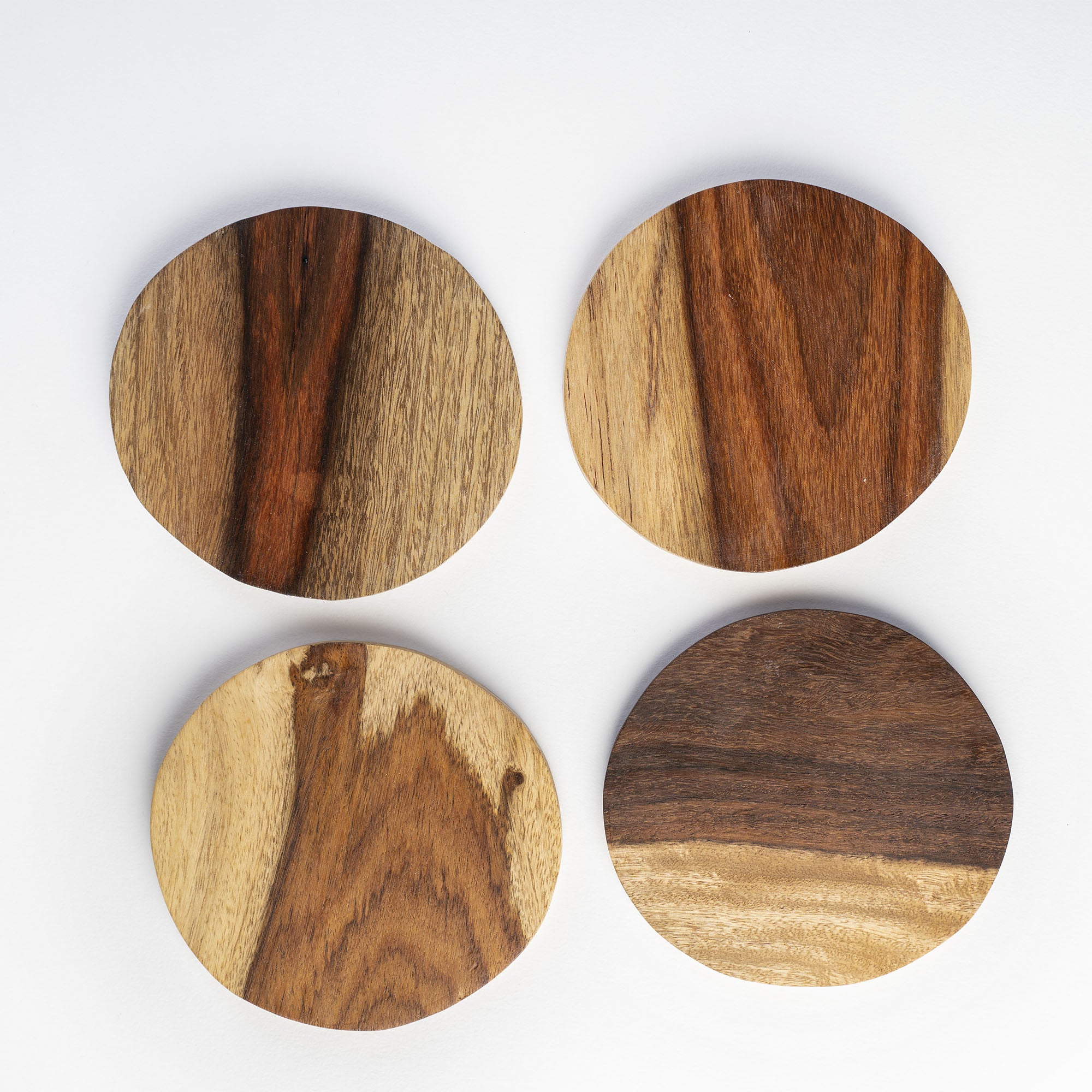 Round Sheeshamwood Coaster