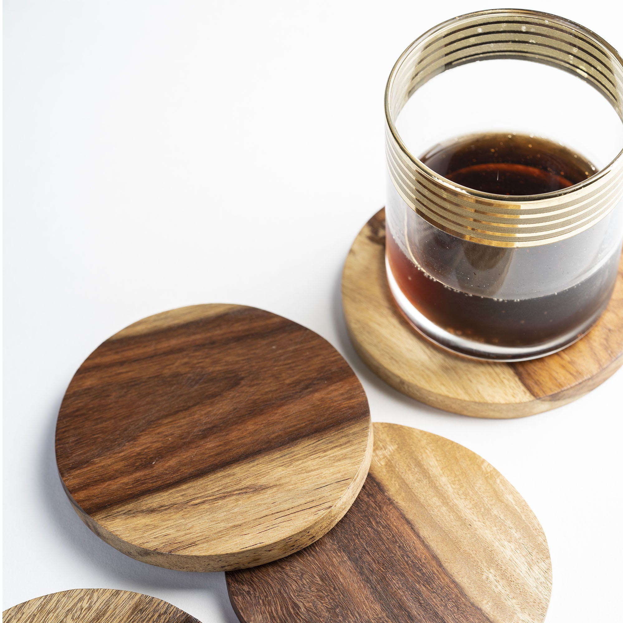 Round Sheeshamwood Coaster
