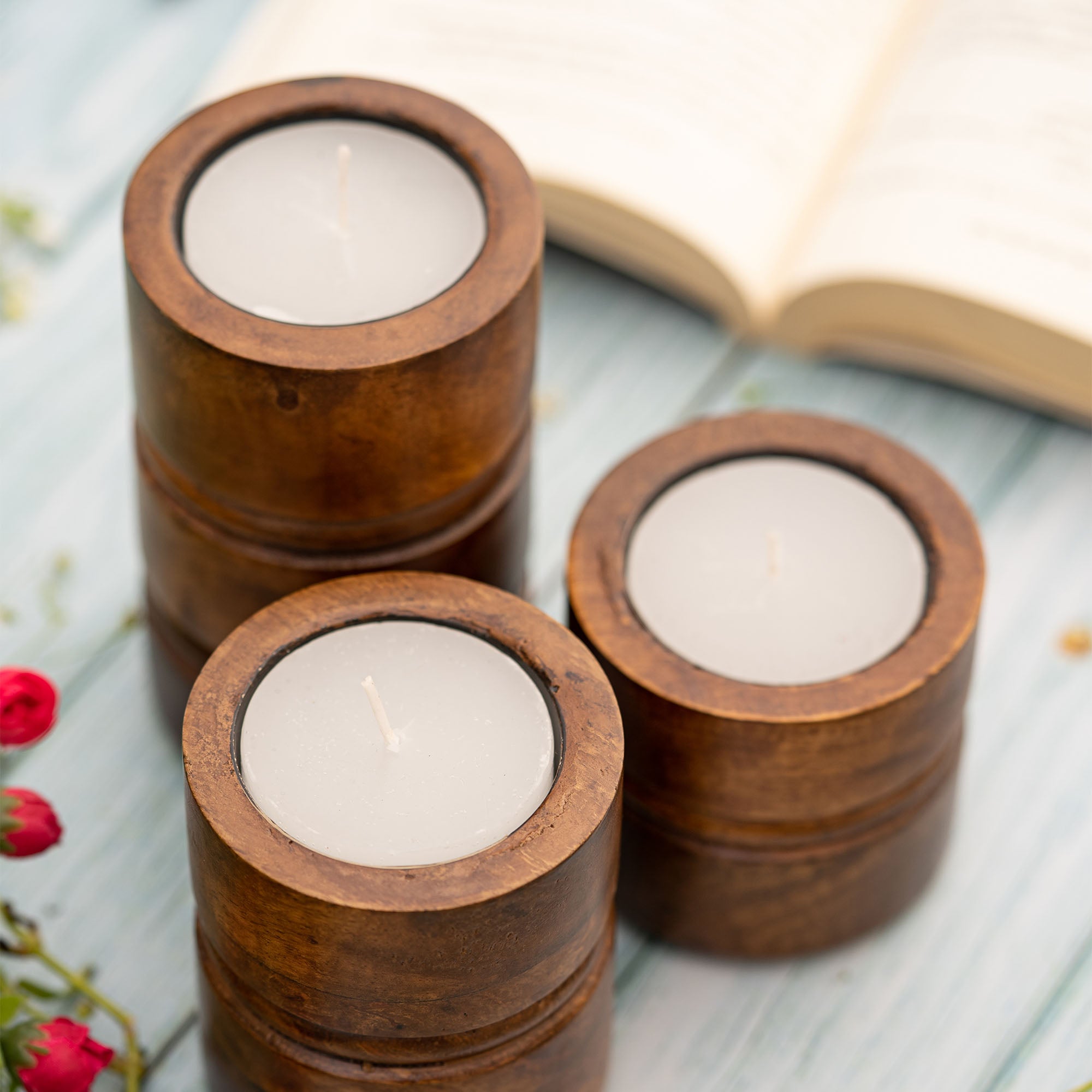 BAKU Candle Holder (Walnut Finish)