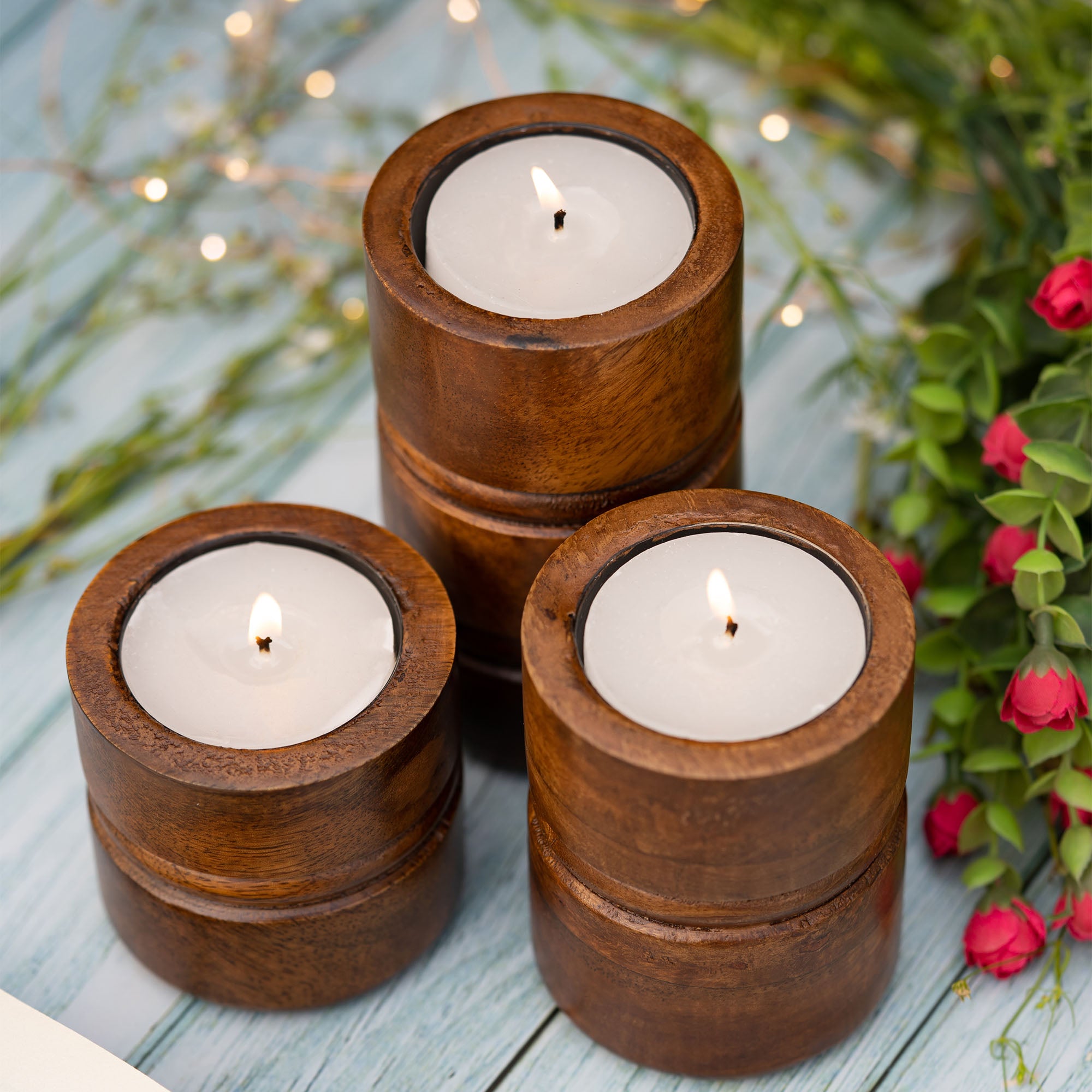 BAKU Candle Holder (Walnut Finish)