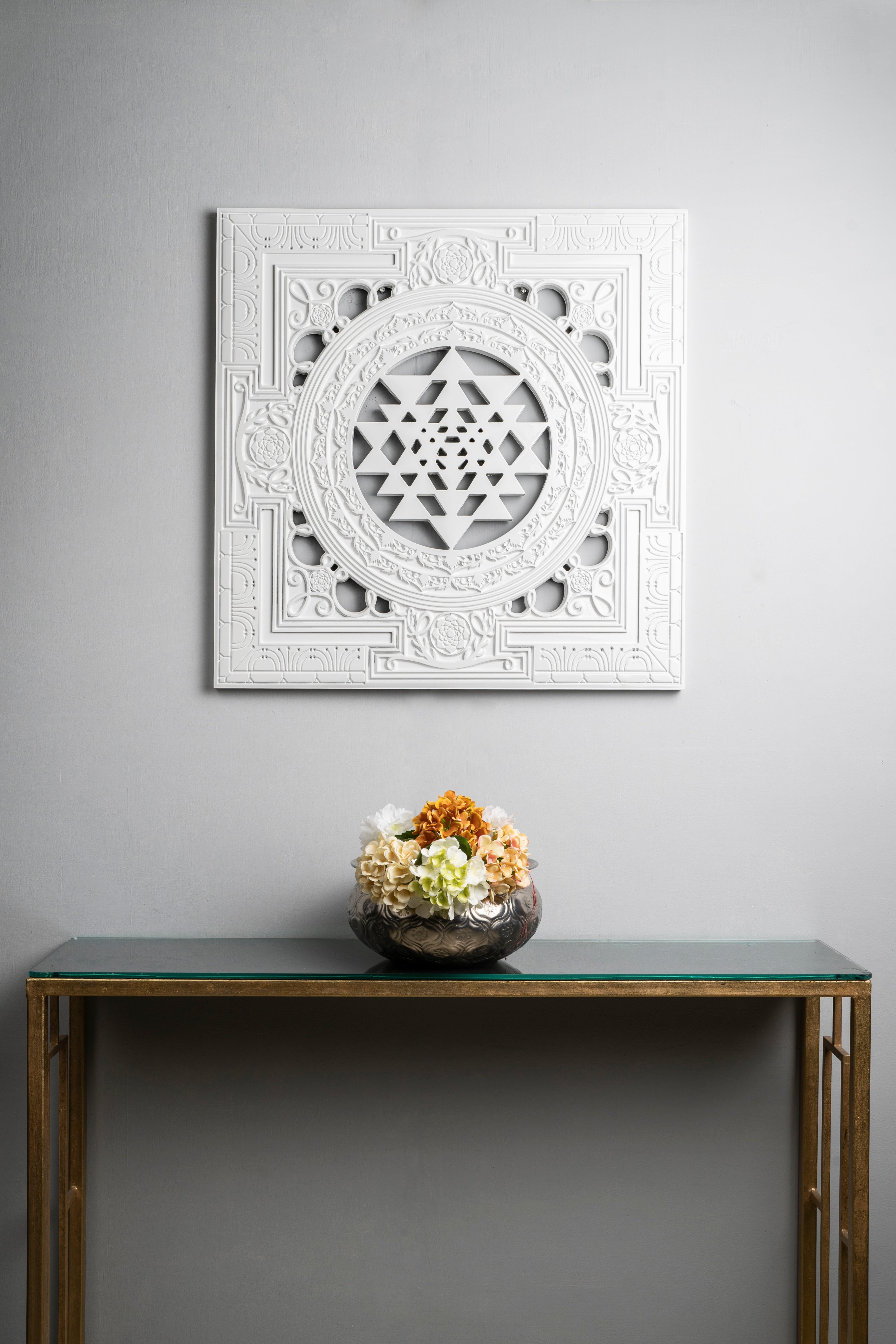 Carved 3D Shree Yantra Wall Art